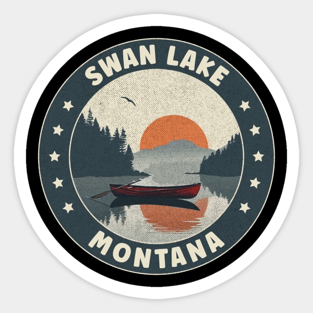 Swan Lake Montana Sunset Sticker by turtlestart